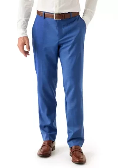 Men's Modern Fit Plainweave Plaid Windowpane Dress Pants