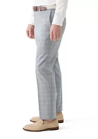 Men's Slim Double Bar Plaid Pants