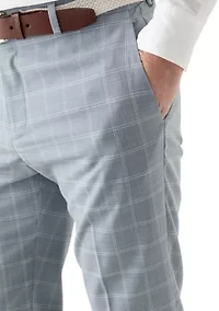 Men's Slim Double Bar Plaid Pants