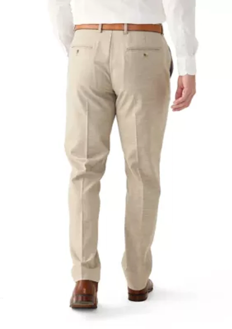 Men's Slim Sharkskin Dress Pants