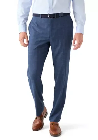 Blue Plaid Suit Pants