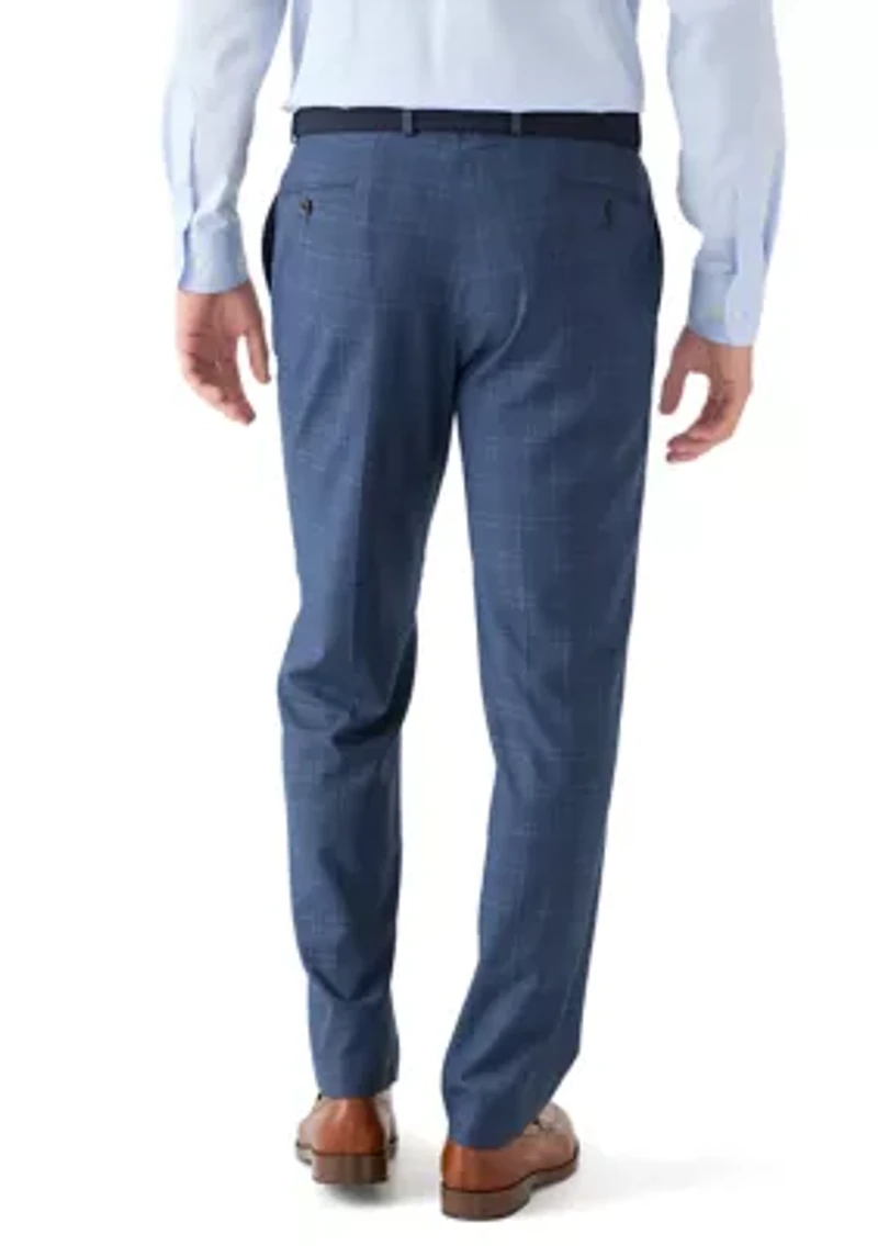 Blue Plaid Suit Pants