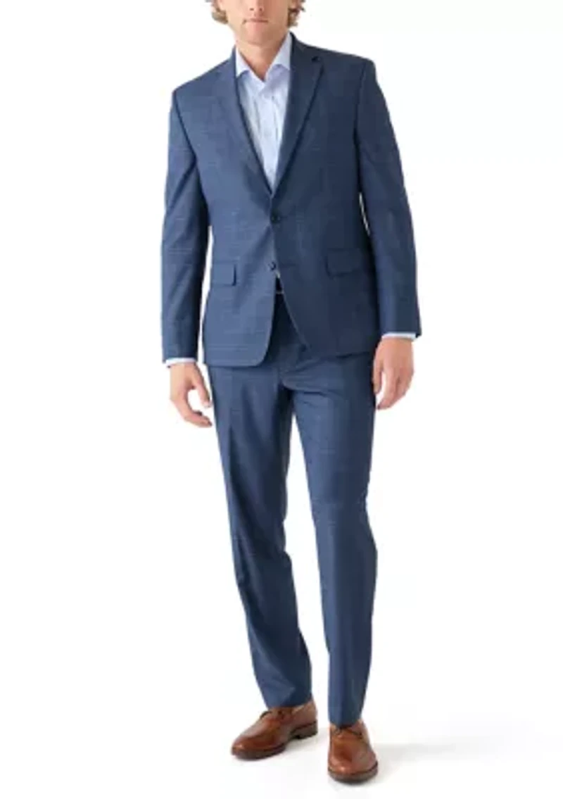 Blue Plaid Suit Pants