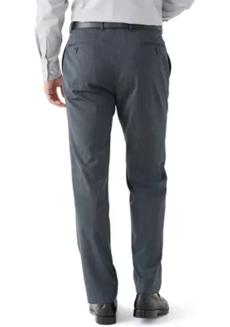 Blue Nailhead Solid Suit Pants