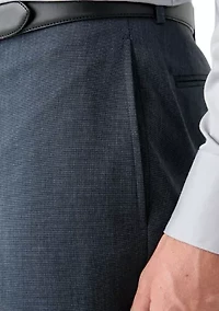 Blue Nailhead Solid Suit Pants