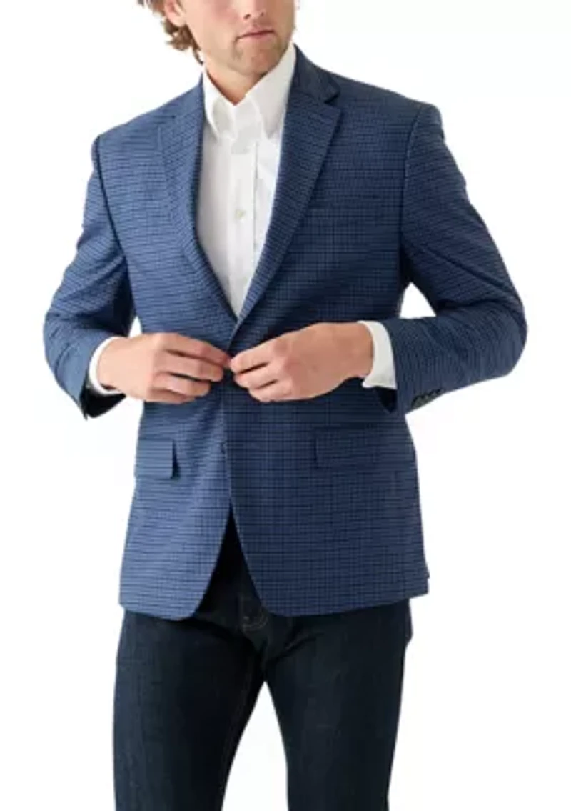 Navy Check Printed Sportcoat