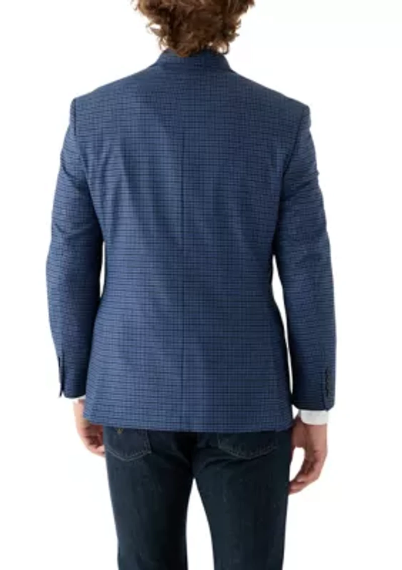 Navy Check Printed Sportcoat