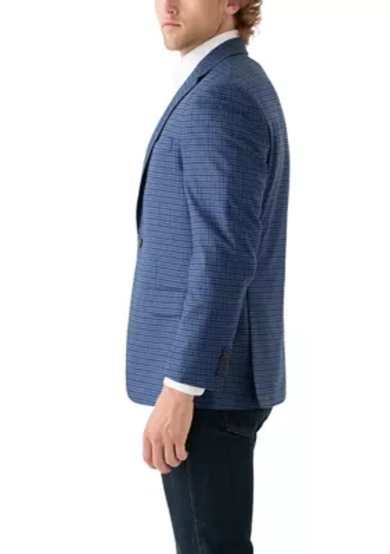 Navy Check Printed Sportcoat