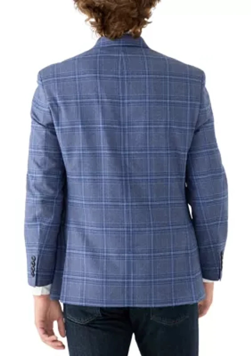 Blue Plaid Printed Sportcoat