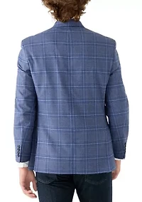 Blue Plaid Printed Sportcoat
