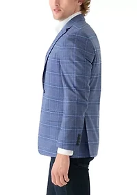 Blue Plaid Printed Sportcoat
