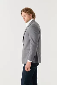 Tan Blue Check Printed Sportcoat
