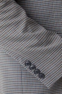 Tan Blue Check Printed Sportcoat
