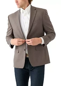 Tan Navy Check Printed Sportcoat