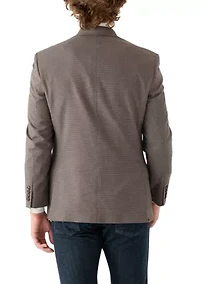 Tan Navy Check Printed Sportcoat