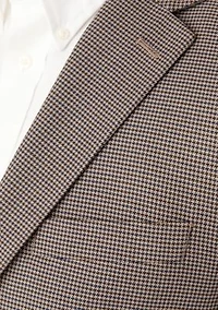 Tan Navy Check Printed Sportcoat