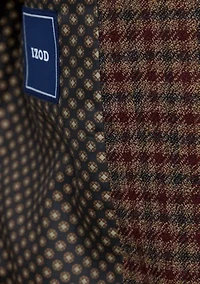 Burgundy Navy Brown Check Printed Sportcoat