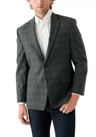 Olive Plaid Printed Sportcoat