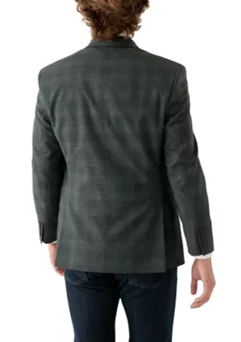 Olive Plaid Printed Sportcoat