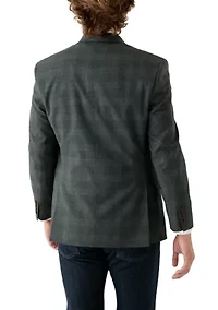 Olive Plaid Printed Sportcoat