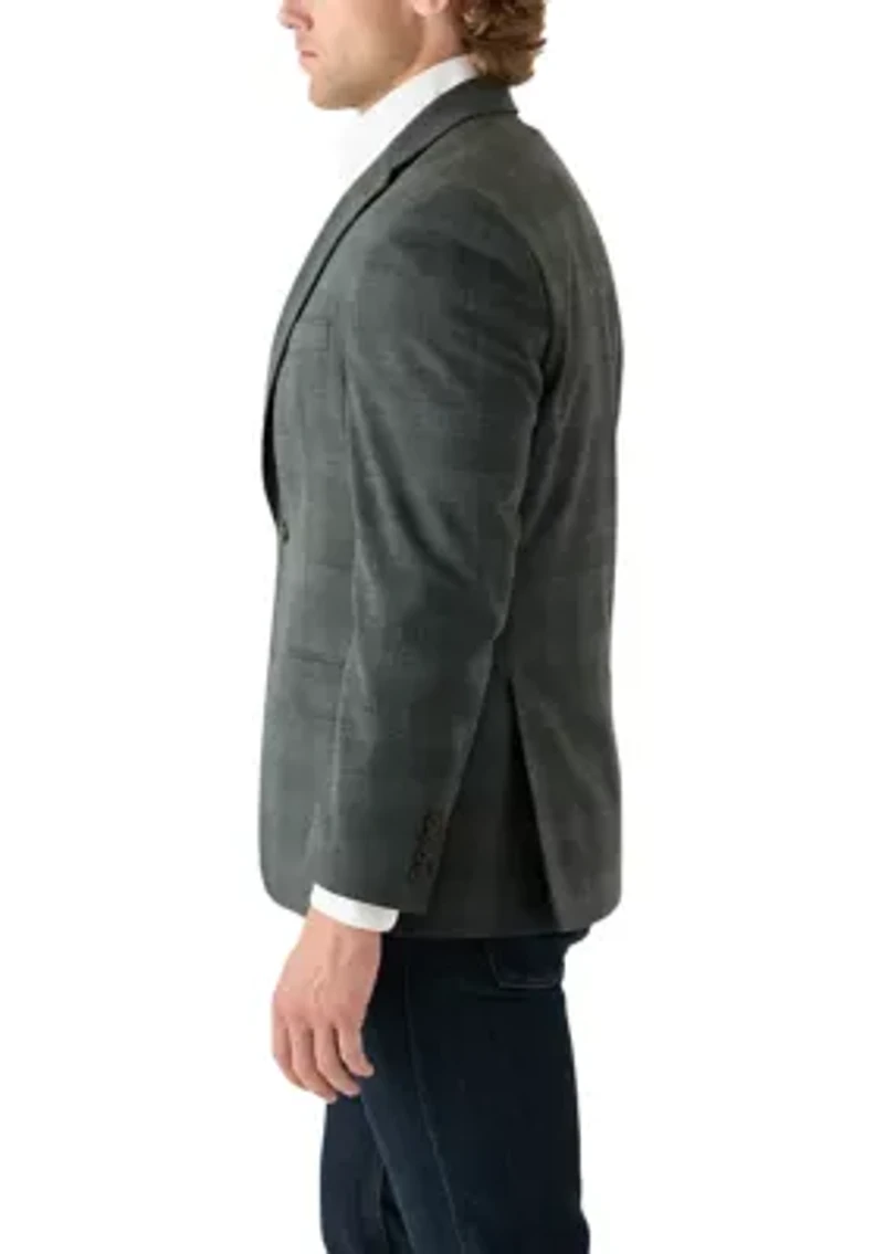 Olive Plaid Printed Sportcoat