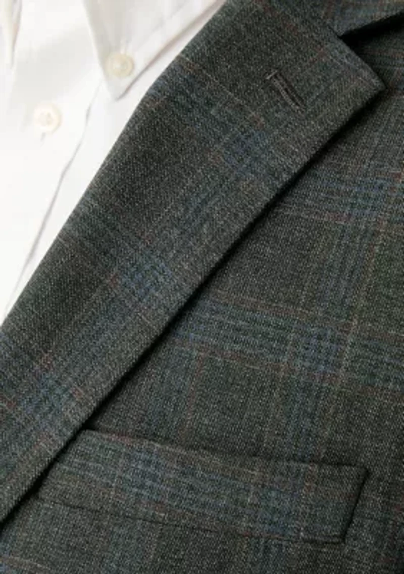 Olive Plaid Printed Sportcoat