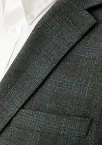 Olive Plaid Printed Sportcoat