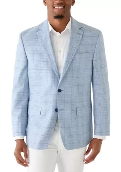 Men's Blue Houndstooth Check Jacket