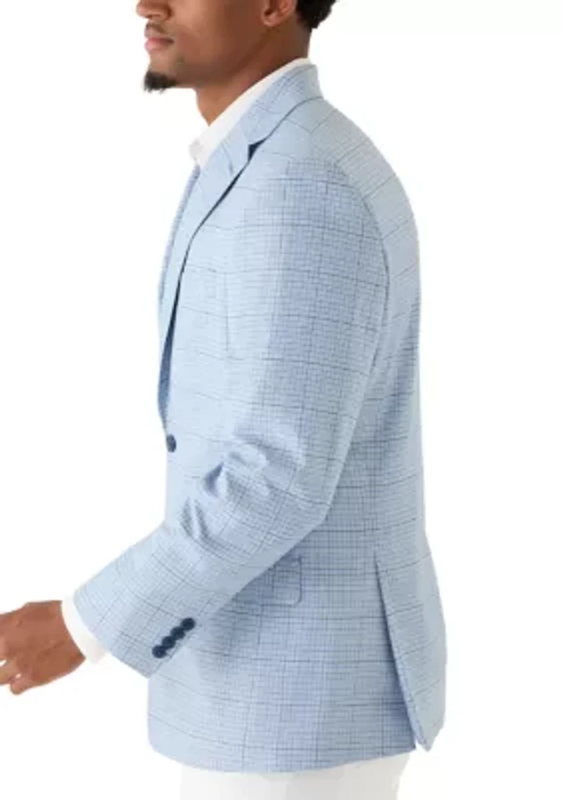 Men's Blue Houndstooth Check Jacket