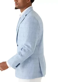 Men's Blue Houndstooth Check Jacket