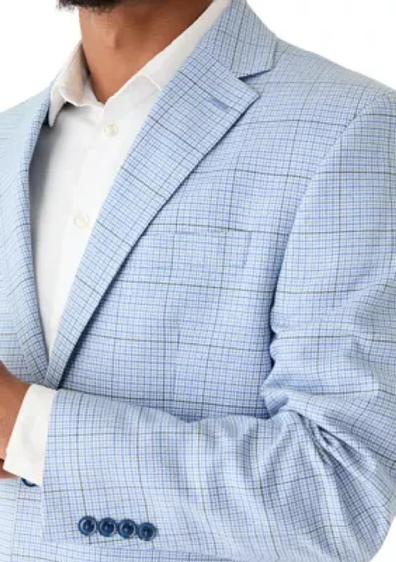 Men's Blue Houndstooth Check Jacket