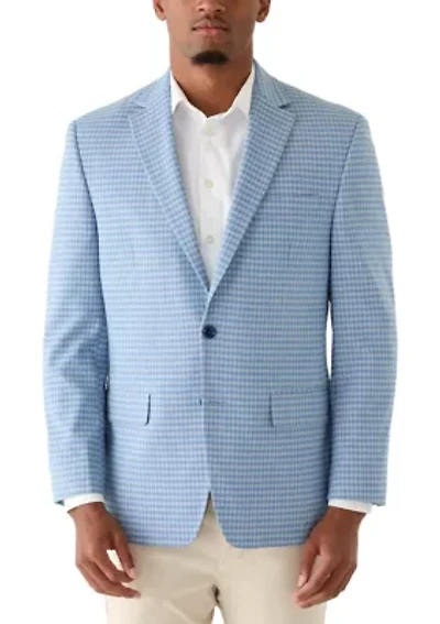 Men's Blue Gray Gingham Jacket