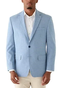Men's Blue Gray Gingham Jacket