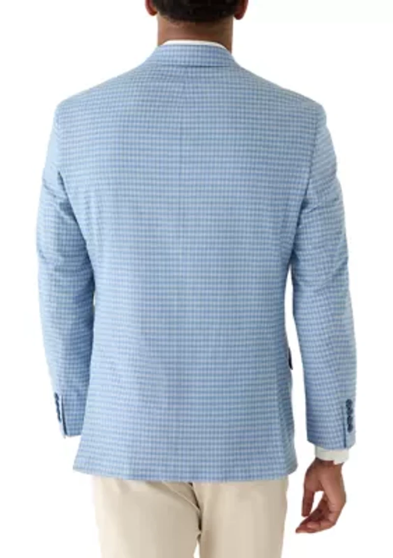 Men's Blue Gray Gingham Jacket