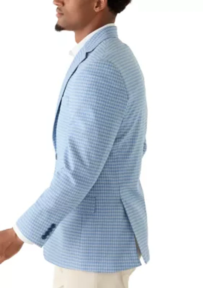 Men's Blue Gray Gingham Jacket