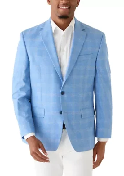 Men's Blue Plaid Blazer
