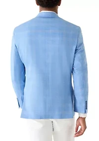 Men's Blue Plaid Blazer