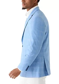 Men's Blue Plaid Blazer