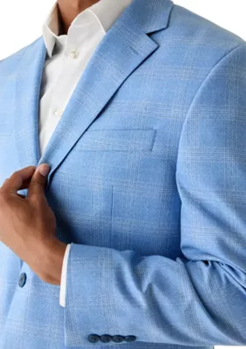 Men's Blue Plaid Blazer