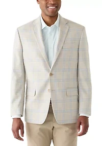 Men's Single Breasted Two Button Plaid Blazer