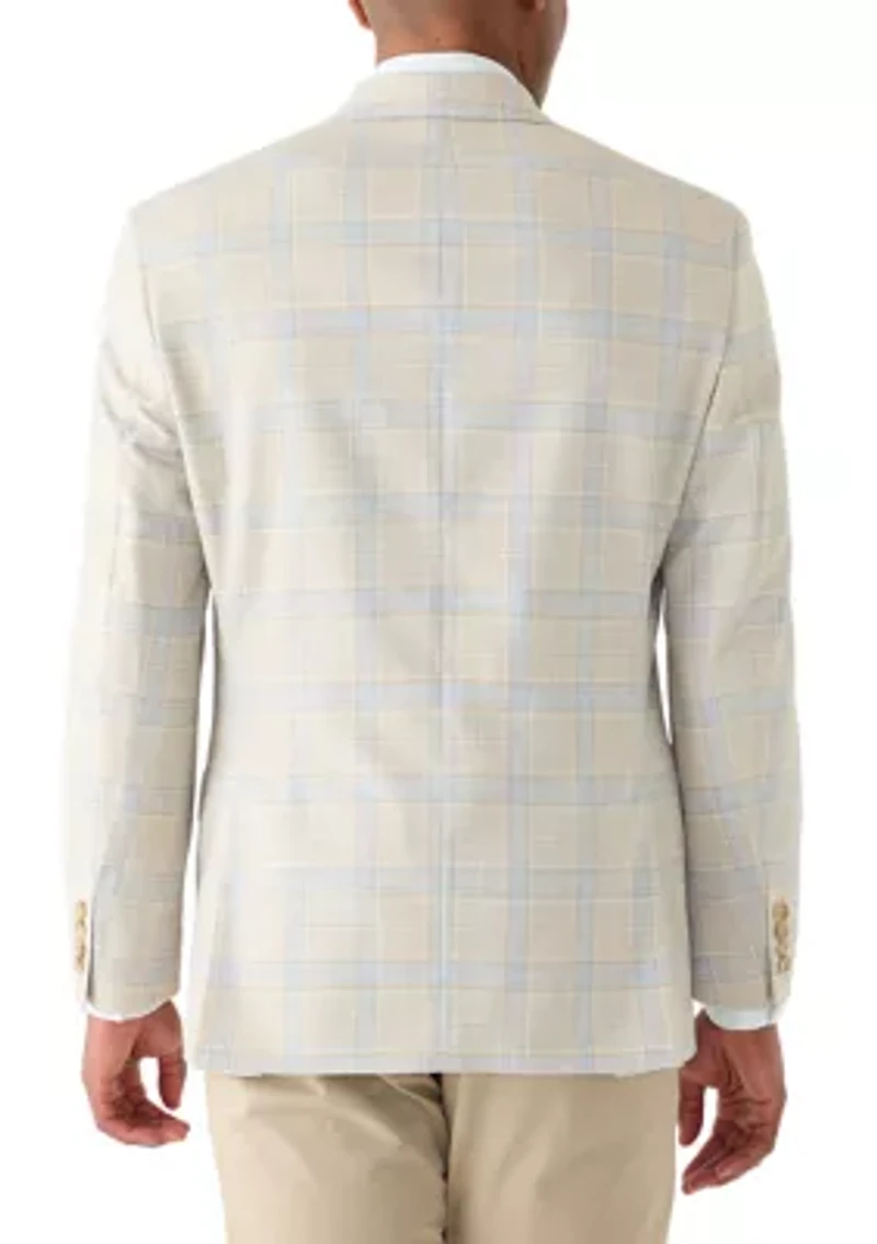 Men's Single Breasted Two Button Plaid Blazer
