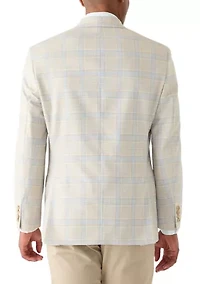 Men's Single Breasted Two Button Plaid Blazer