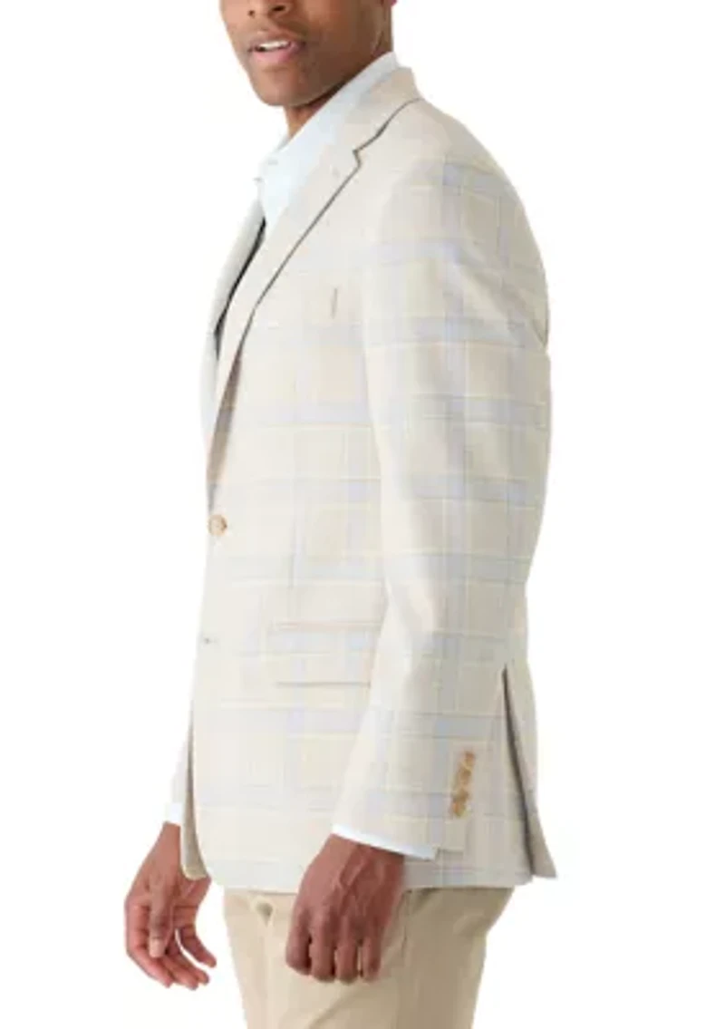 Men's Single Breasted Two Button Plaid Blazer