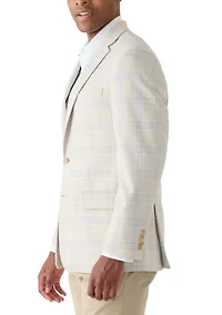 Men's Single Breasted Two Button Plaid Blazer