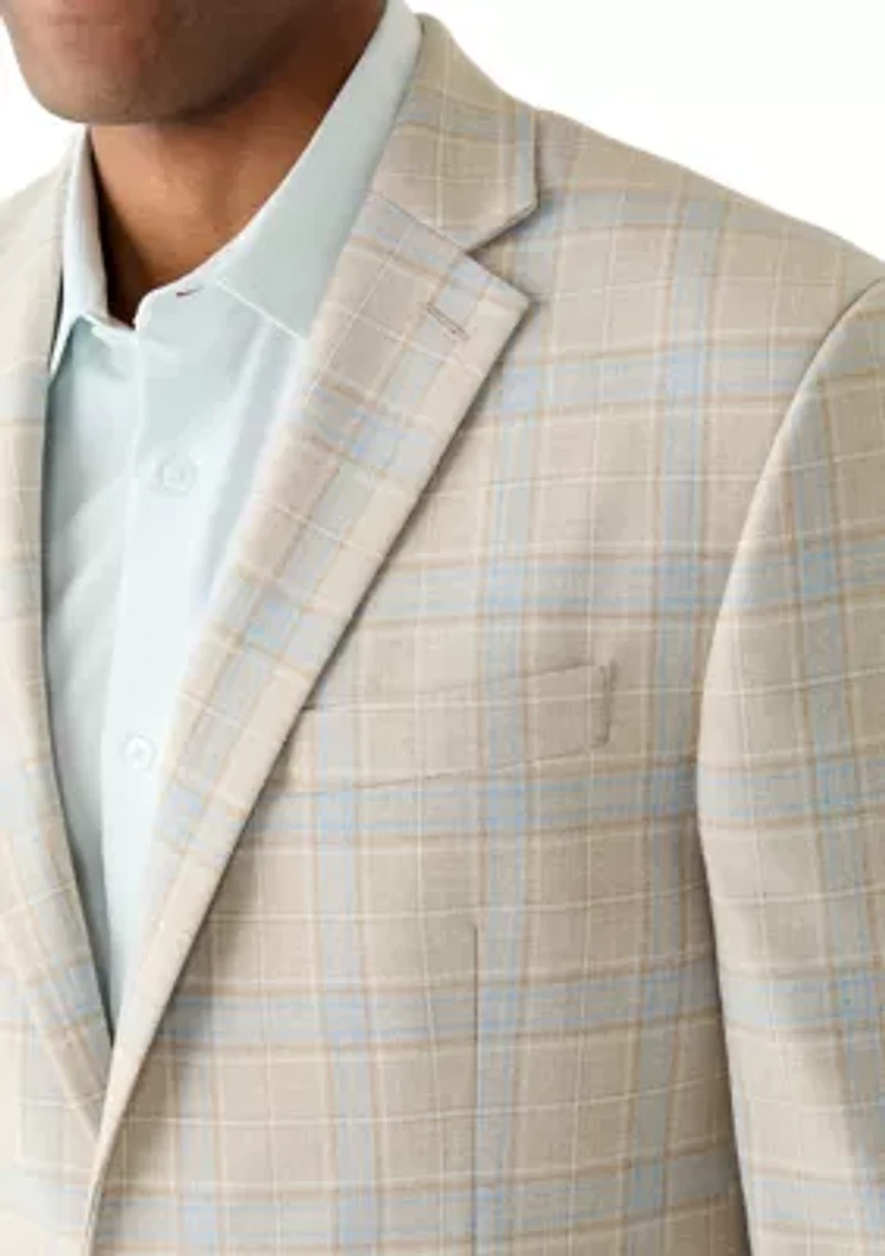 Men's Single Breasted Two Button Plaid Blazer