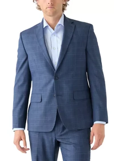 Blue Plaid Suit Jacket