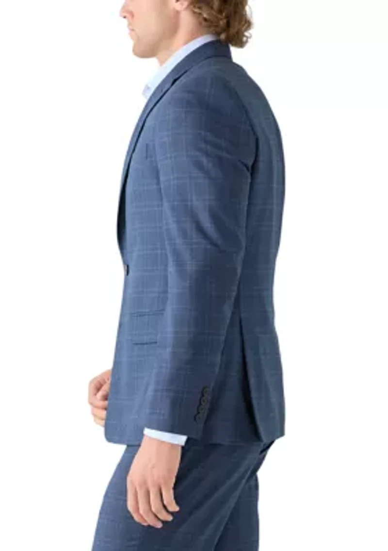 Blue Plaid Suit Jacket
