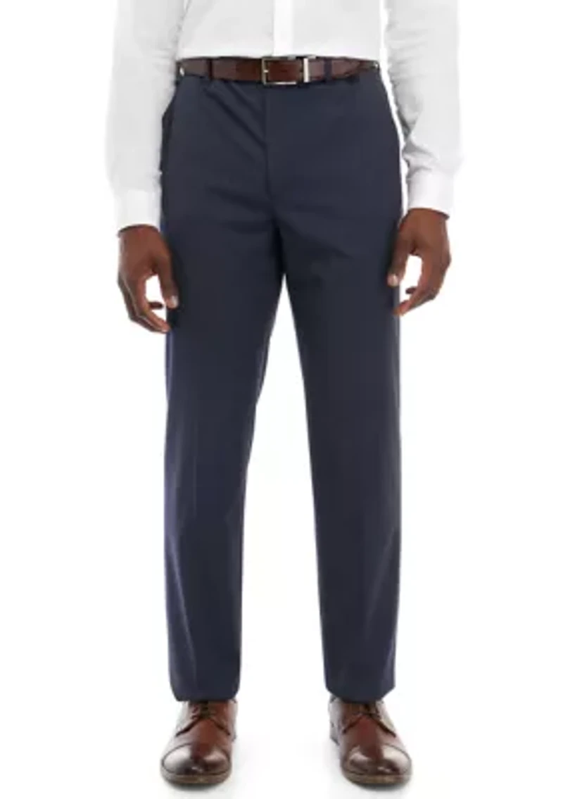 Small Check Flat Front Pants