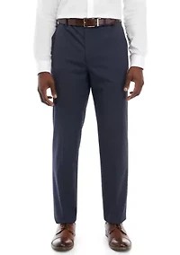 Small Check Flat Front Pants