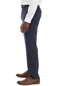 Small Check Flat Front Pants